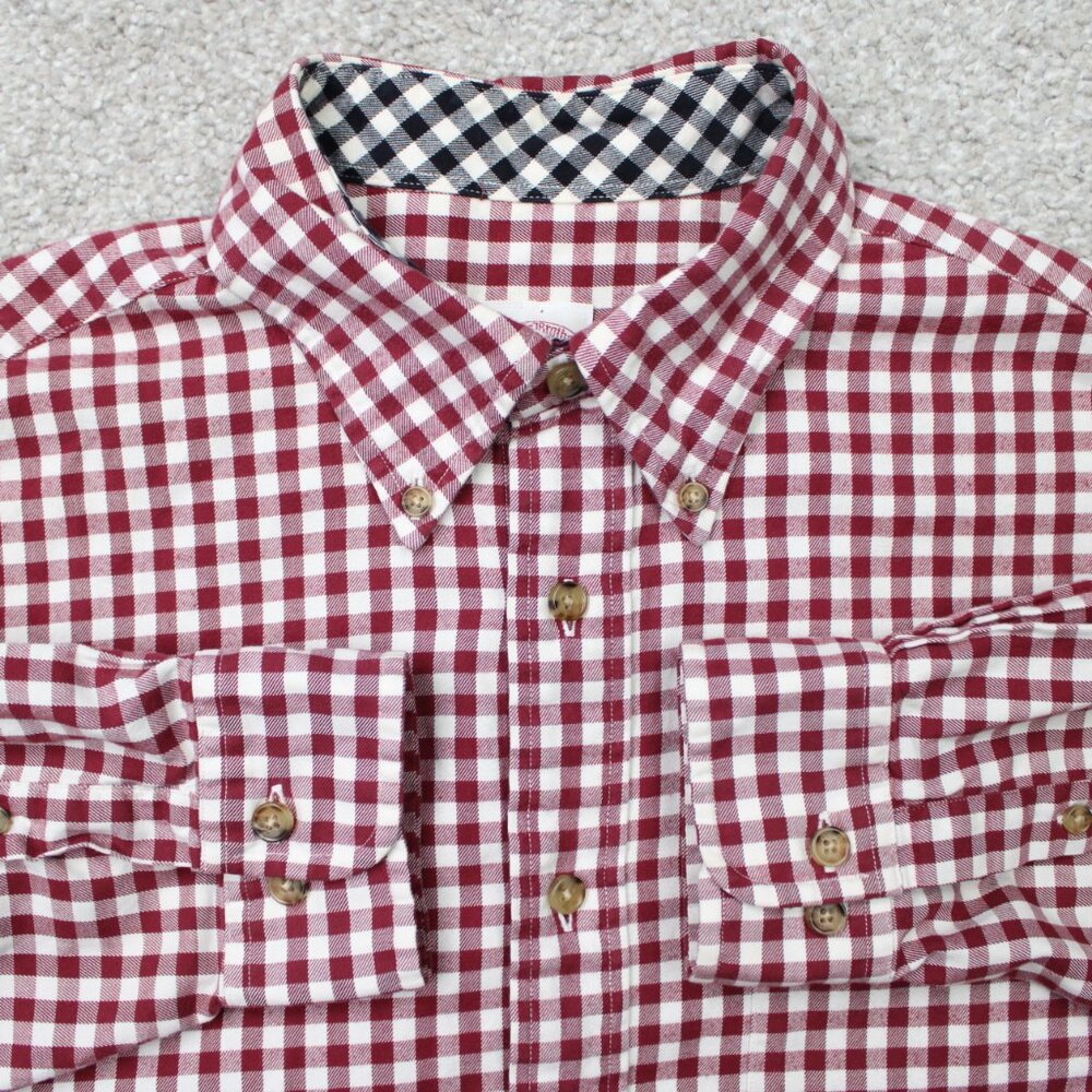 Brooks Brothers Shirt Mens Medium Red/White Original Polo 100% Cotton L/S Button
